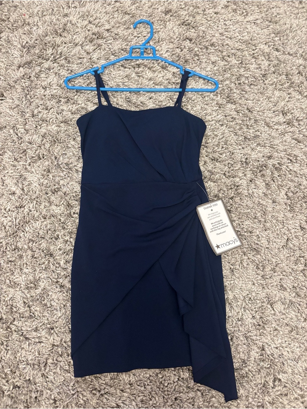 Trixxi Navy Blue Draped Mini Dress